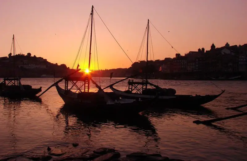 El atardecer visto desde Vila Nova de Gaia