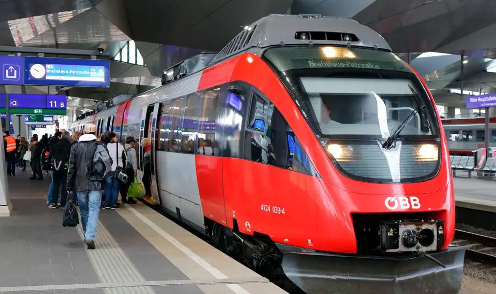 Tren de OBB de Viena a Bratislava